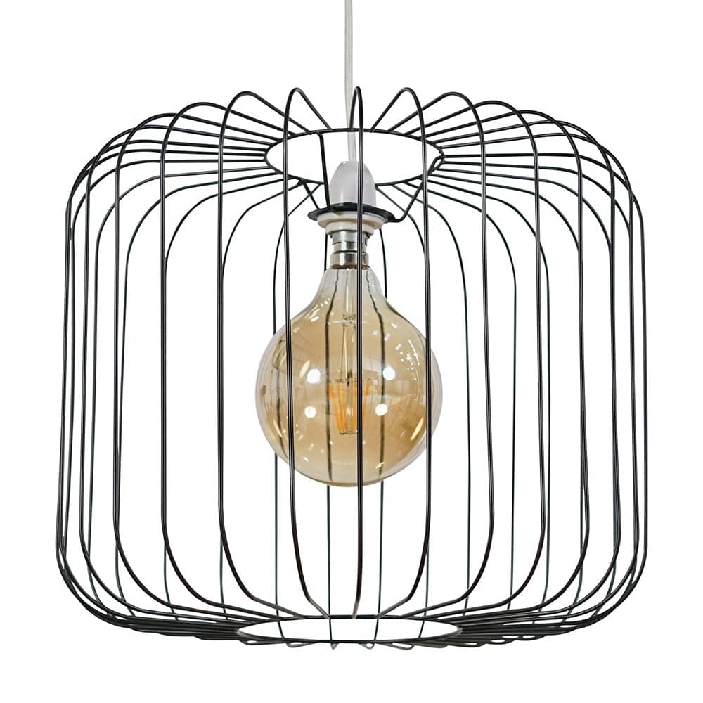 ValueLights Ridgway Black Metal Wire Ceiling Shade Black