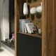image 6 of Modern Display Cabinet with Glass Shelves | Living Room Storage Unit | Black High Gloss Cupboard Doors Multi | Oak & Black