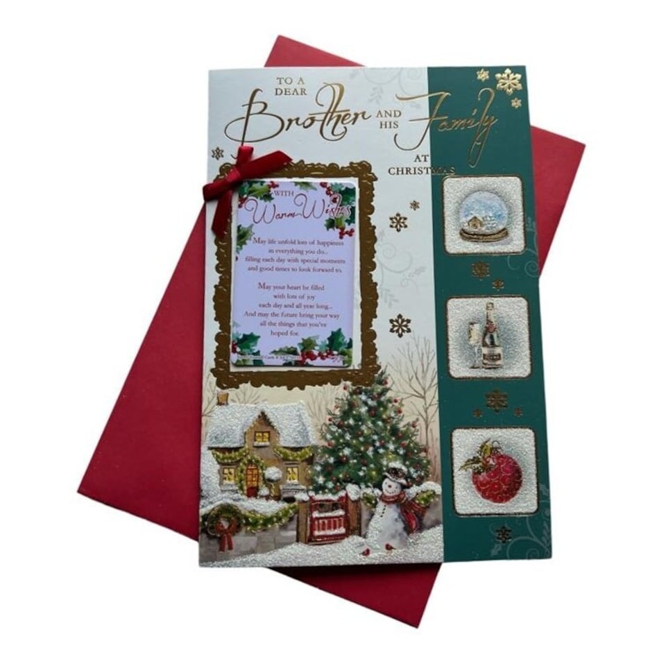 image 1 of To Brother And Family Christmas Card with a Keepsake Card