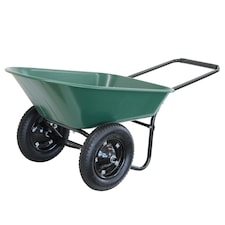 Oypla Heavy Duty Plastic Two Wheeled 70L Yard Garden Wheelbarrow Pneumatic Tyre