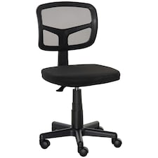 Vinsetto Small Office Chair without Arms, Ergonomic Swivel Mesh Desk Chair | Black | One Size