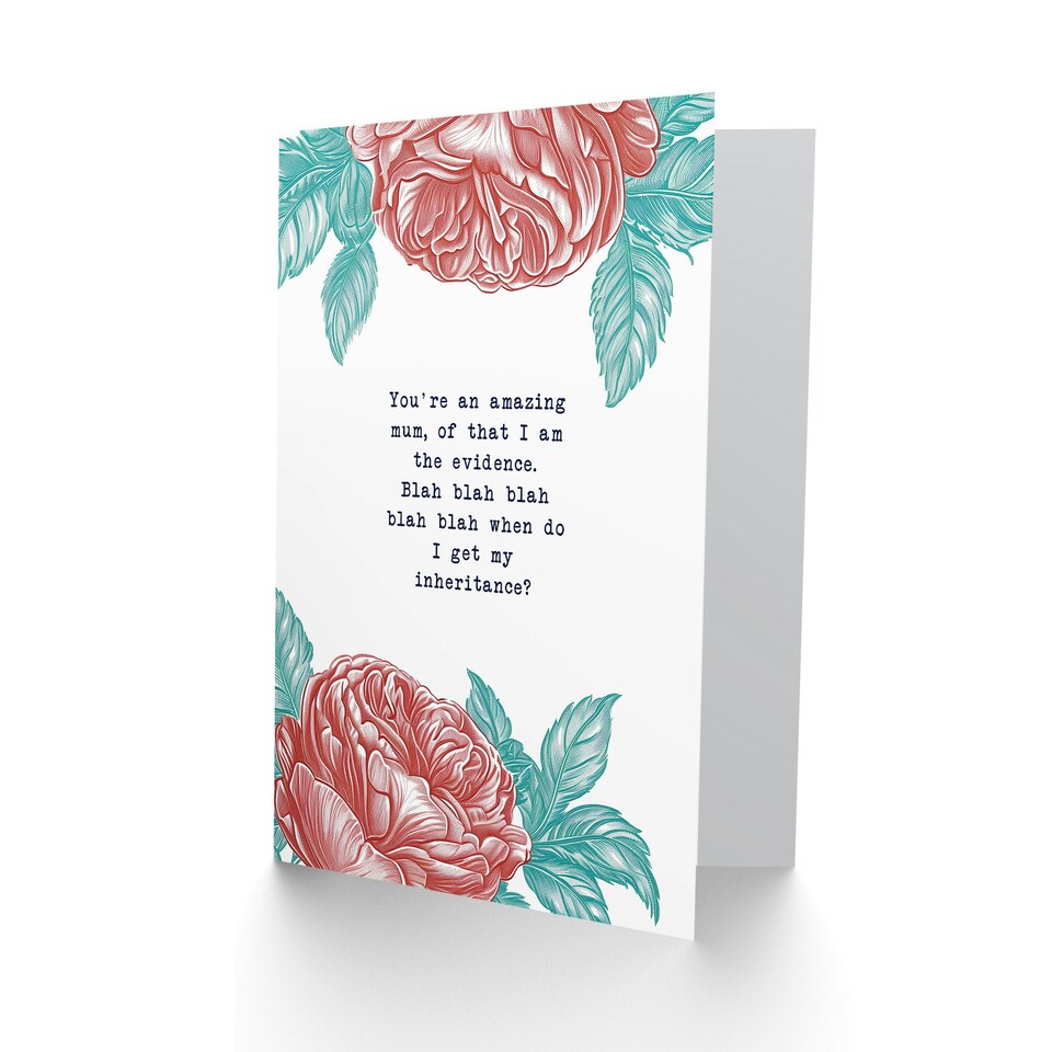 image 1 of Mothers Day Card Amazing Inheritance Joke Funny Mum Card