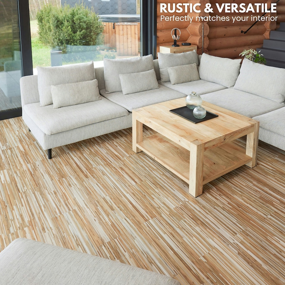 image 1 of Self Adhesive Floor Planks | 36x5.98in (91.4x15.2cm) Each | Peel & Stick Vinyl Flooring | Honeyline Grain Flow Wood Effect | DIY Waterproof Floor Tiles Brown | 4.17 sqm
