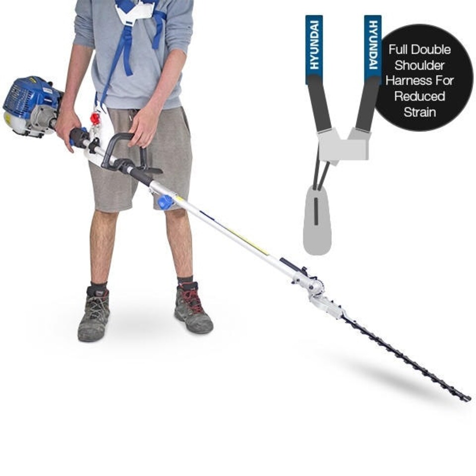 image 1 of Hyundai 52cc Long Reach Petrol Pole Hedge Trimmer/Pruner | HYPT5200X