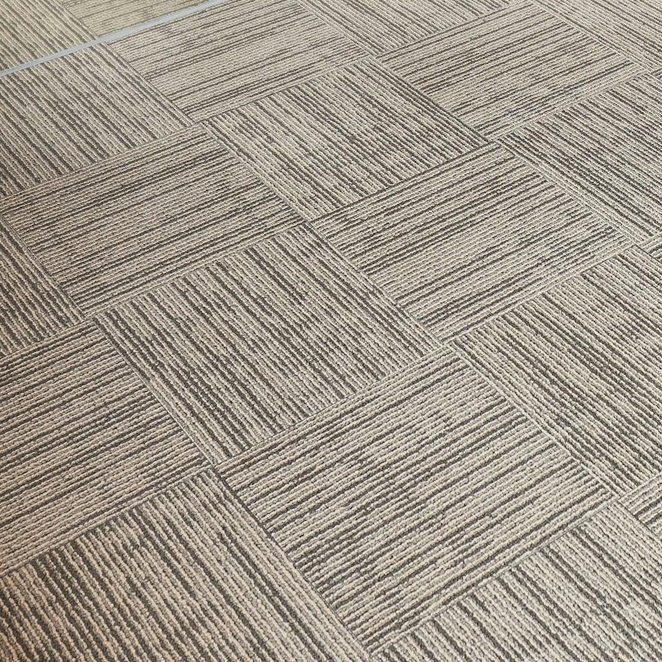 image 1 of NOVECRAFTO Vinyl Floor Tiles Self Adhesive – 12x12in Peel and Stick Flooring with Beige Faux Carpet Effect – Durable & Easy to Clean for Any Room | Brown | 5.57 sqm