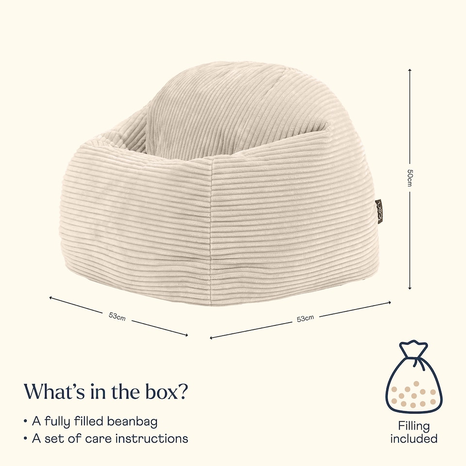 image 1 of Kids High Rest Beanbag Corduroy Natural Beige | Cream | Stone | 1