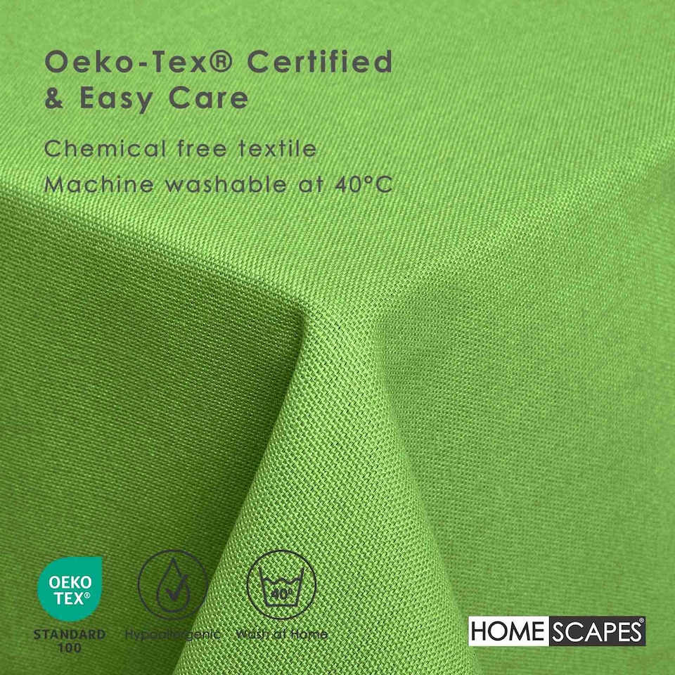 image 1 of Homescapes Lime Green Tablecloth - 178 x 300 cm | Green | 178cm x 300cm (70" x 120")