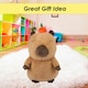 image 7 of Capybara Soft Toy Cute Plushie Huggable Cuddly Stuffed Toy 35cm Light Brown