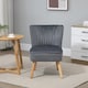 image 9 of HOMCOM Velvet Accent Chair Occasional Tub Chair for Living Room, Grey