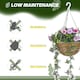 image 7 of HOMCOM Set of 2 Artificial Plants, Azalea Flowers in Basket