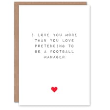 Funny Football Fan Anniversary Valentines Him Husband Card