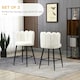 image 3 of HOMCOM Bar Stools Set of 2, Breakfast Barstools with Backs, Cream