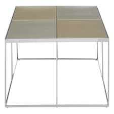 Interiors by Premier Black Marble‑Effect Round Coffee Table With Gold Base, Luxe Marbled Glass Top In Gold Pedestal Design Silver