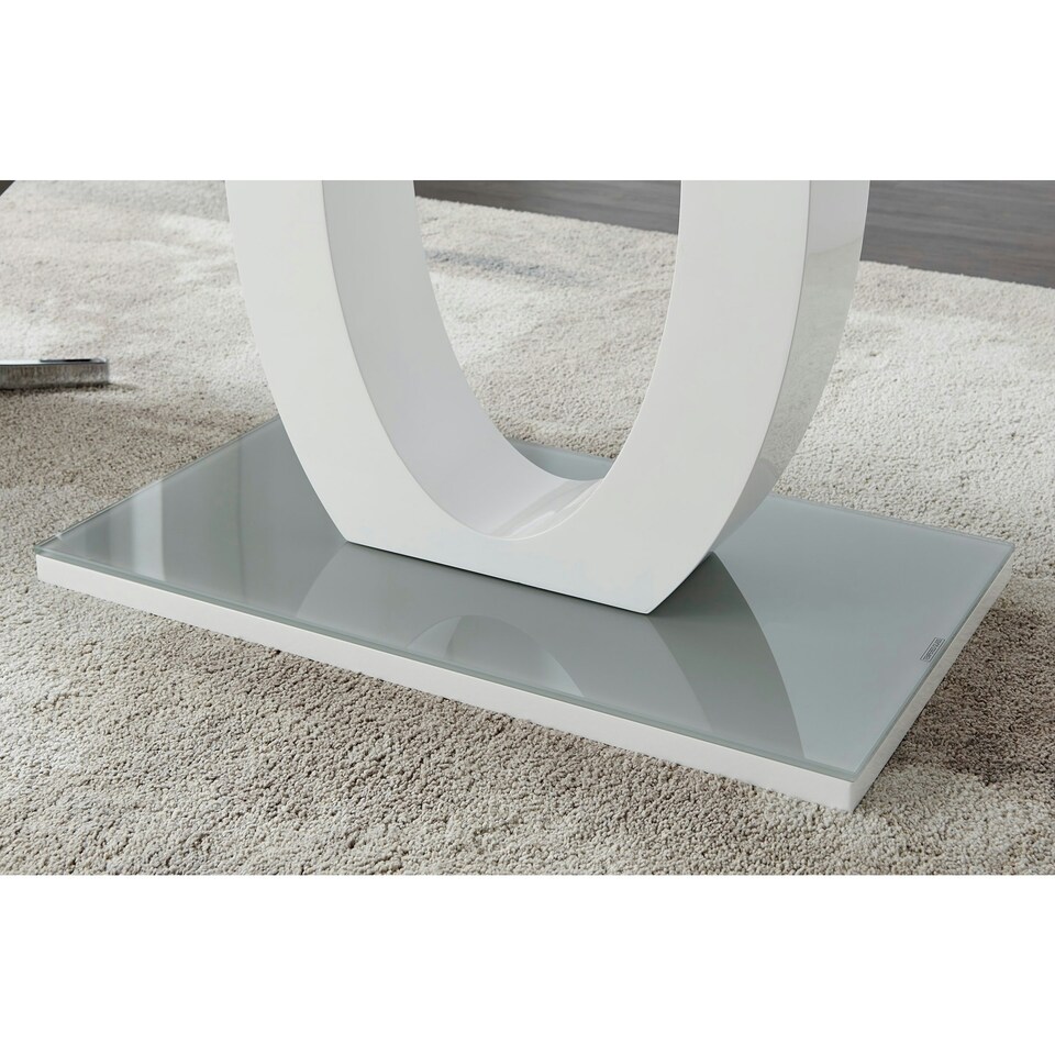 image 1 of Furniturebox Giovani Grey White Modern High Gloss And Glass Dining Table