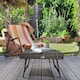 image 2 of Outsunny Foldable Outdoor Coffee Table, Steel Frame Rattan Side Table, Grey