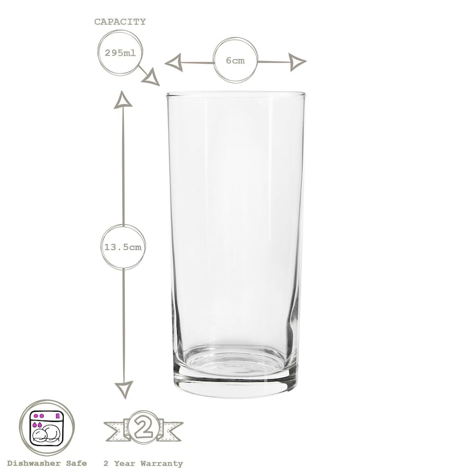 image 1 of LAV Liberty Highball Glasses - 295ml - Clear - Pack of 6 Clear