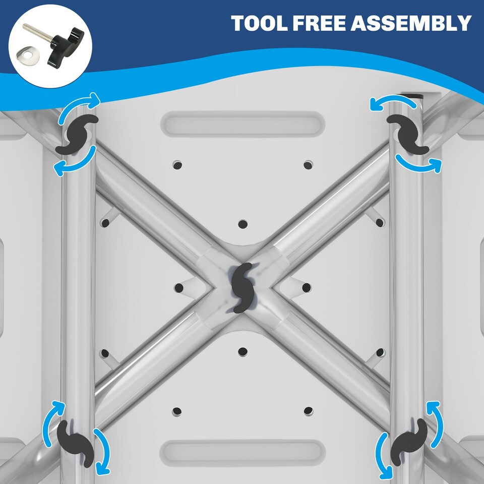 image 1 of HOMCOM Shower Stool for Elderly Disabled Adjustable Shower Stool Light Blue
