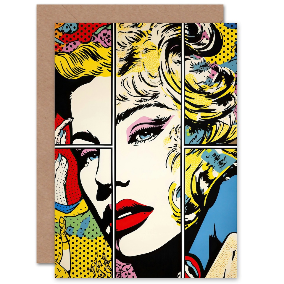 image 1 of Woman Comic Book Strip Pop Wife Birthday Card