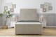 image 1 of Sloomy Harrington Cream Plush Bed Frame With 50" Upholstered Headboard 3' Single