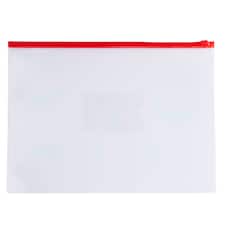 Pack of 12 A3 Clear Zippy Bags with Red Zip