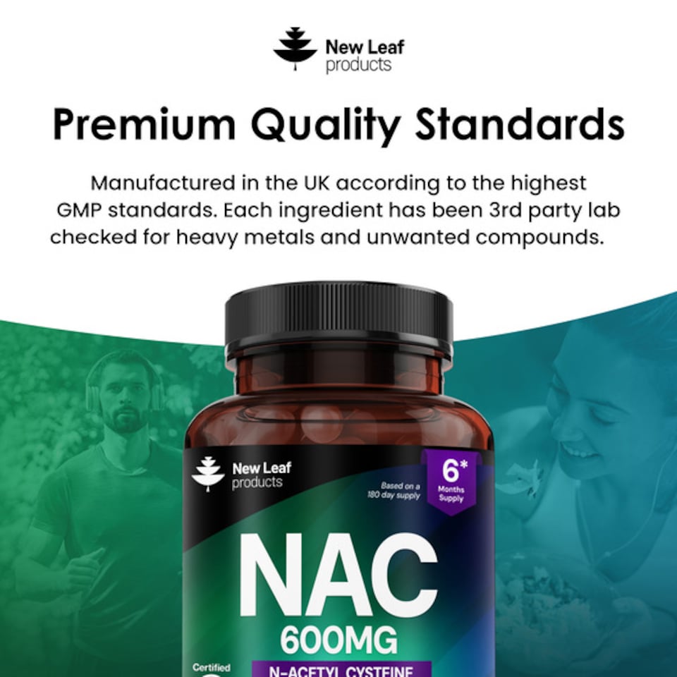 image 1 of NAC N-Acetyl-Cysteine 600mg Supplement 180 Capsules