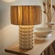 image 2 of ValueLights Kiran Ceramic Stone Bubble Table Lamp Raffia Shade