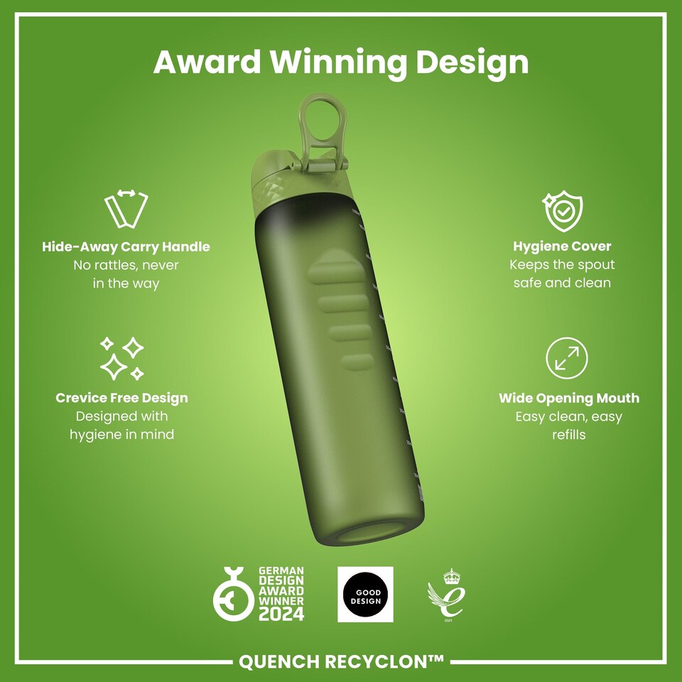 image 1 of Leak Proof 1 Litre Water Bottle, BPA Free, 1000ml (32oz) | Green | Khaki Green | 1L