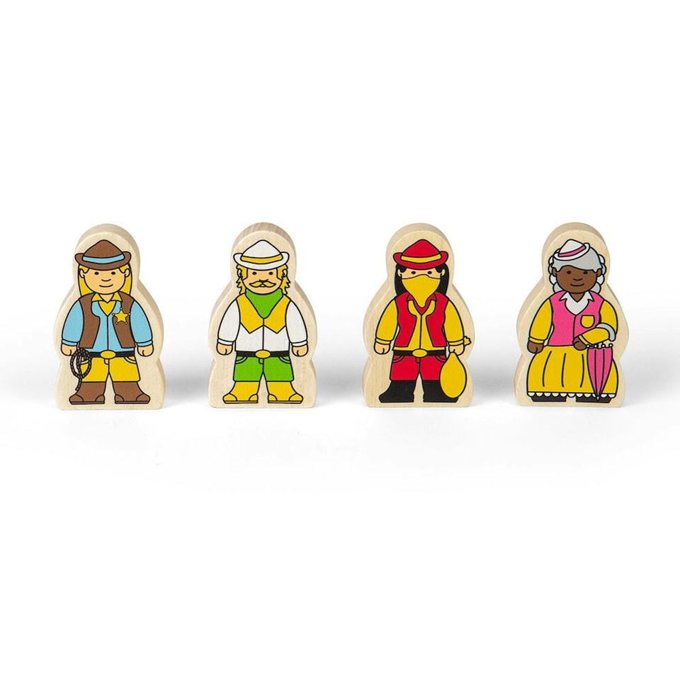 image 1 of Bigjigs Rail Wooden Wild West Train Set - 62 Play Pieces