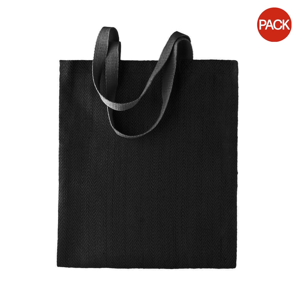 Kimood Womens/Ladies Patterned Jute Bag (Pack Of 2) - Black - One Size Black