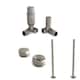 image 1 of Talus Bold - Silver Nickel Thermostatic Radiator Valve & Installation Kit Corner 15mm