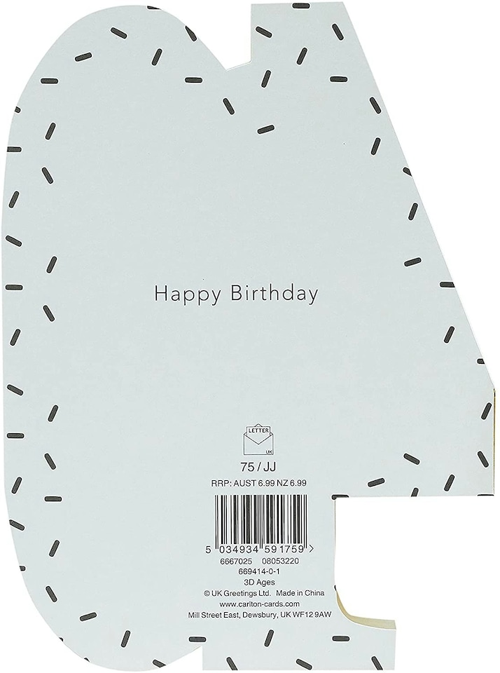 image 1 of 3D Design with Gold Foil Finish Open 40th Birthday Card