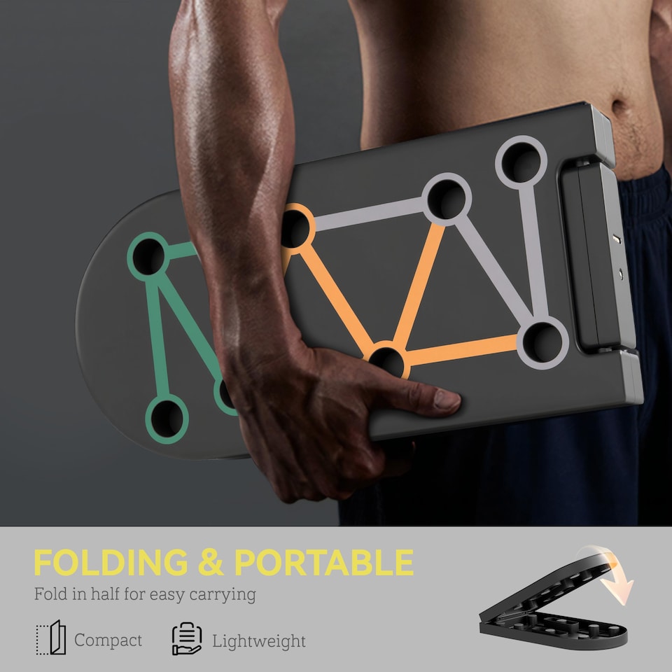 image 1 of SPORTNOW 11-in-1 Foldable Push Up Board, Press Up Handles for Home Gym