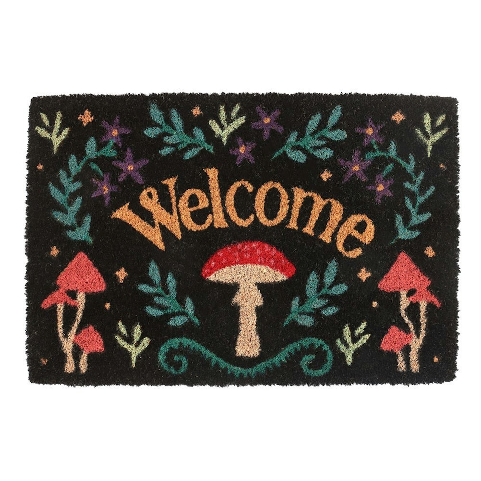 Something Different Welcome Mushroom Door Mat - Black - One Size