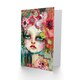 image 2 of Colourful Weird Doll Face Trippy Girl Floral Her Birthday Card