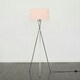 image 3 of ValueLights Camden Chrome Tripod Floor Lamp Pink Shade & Bulb Pink