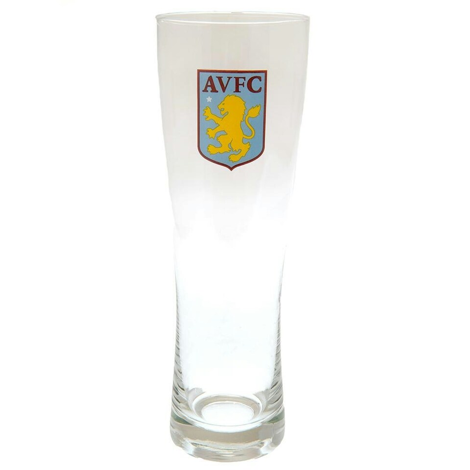 Aston Villa FC Tall Beer Glass - Clear/Claret Red/Sky Blue - One Size