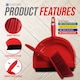 image 4 of Colour Coded Dustpan and Brush Sets Wide Plastic Dustpan with Rubber Lip and Soft Bristle Brush