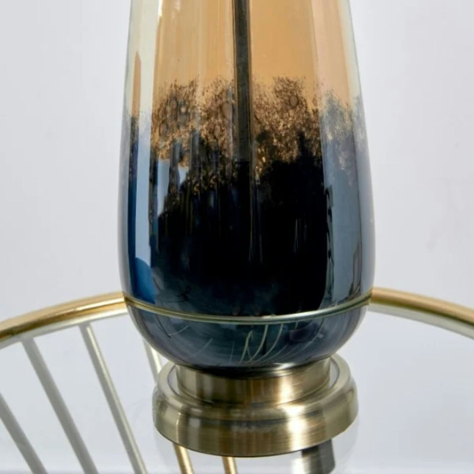 image 1 of Elena Blue Glass Table Lamp Blue