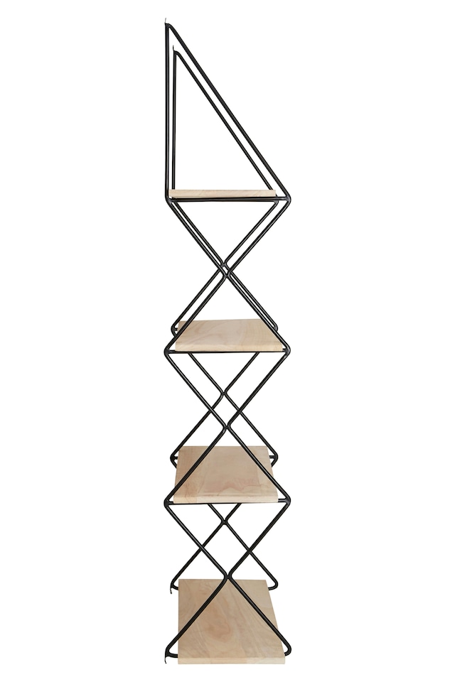 image 1 of Orsina Stylish 4 Layer Shelf, Durable Design Metal Frame Shelf For Balcony, Ample Storage Hanging Frame Shelf