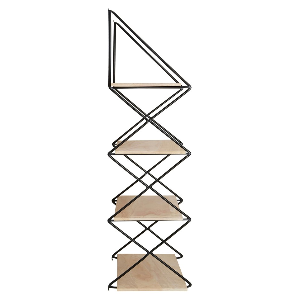 image 1 of Interiors By Premier Stylish 4 Layer Shelf, Durable Design Metal Frame Shelf For Balcony, Ample Storage Hanging Frame Shelf Cream