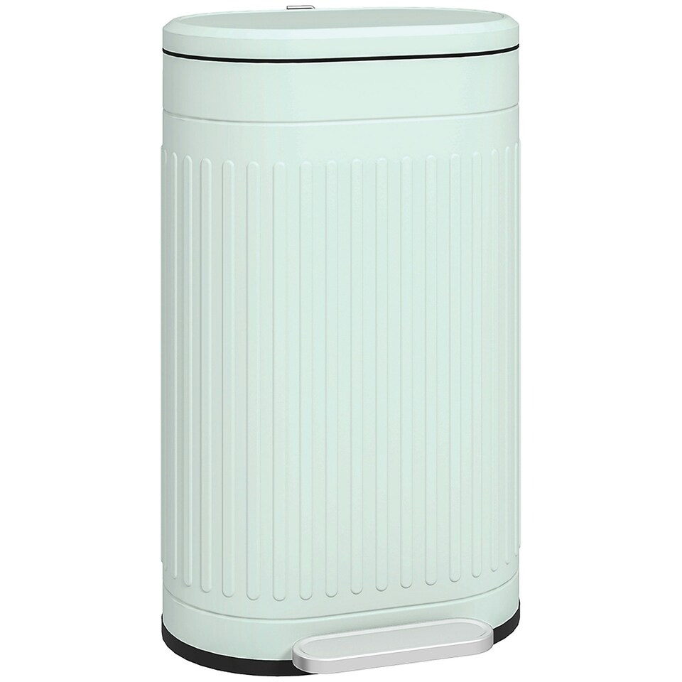 image 1 of HOMCOM Pedal Bin, Metal Kitchen Bin with Soft-close Lid Green | 20L