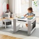image 3 of COSTWAY 4-in-1 Kids Table and Chair Set Grey