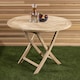 image 4 of Charles Bentley Solid Wooden Teak Round 2-4 Seater Table Garden Foldable Patio