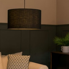 ValueLights Reni Black Fabric Large Drum Shade