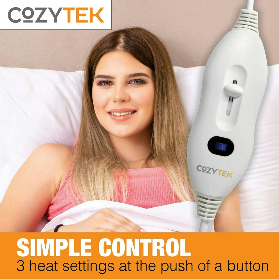 image 1 of Cozytek Single Electric Under Blanket Heated Fitted Mattress Bed Cover