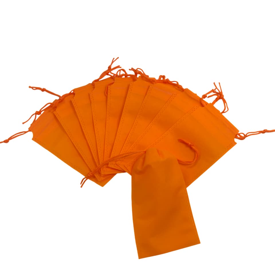 image 1 of Pack of 25 Orange Coloured 43x34cm Non-Woven Drawstring Bags | Orange