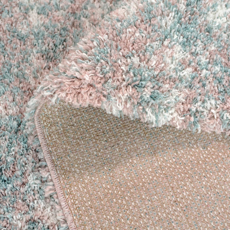 image 1 of KUKOON Soft Mottled Light Blue Shaggy Rug – Cozy Deep Pile Modern Area Carpet for Living Room & Bedroom 80cmx 150cm