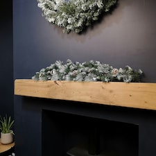 90cm (3ft) Frosted Glacier Christmas Swag with Pine Cones