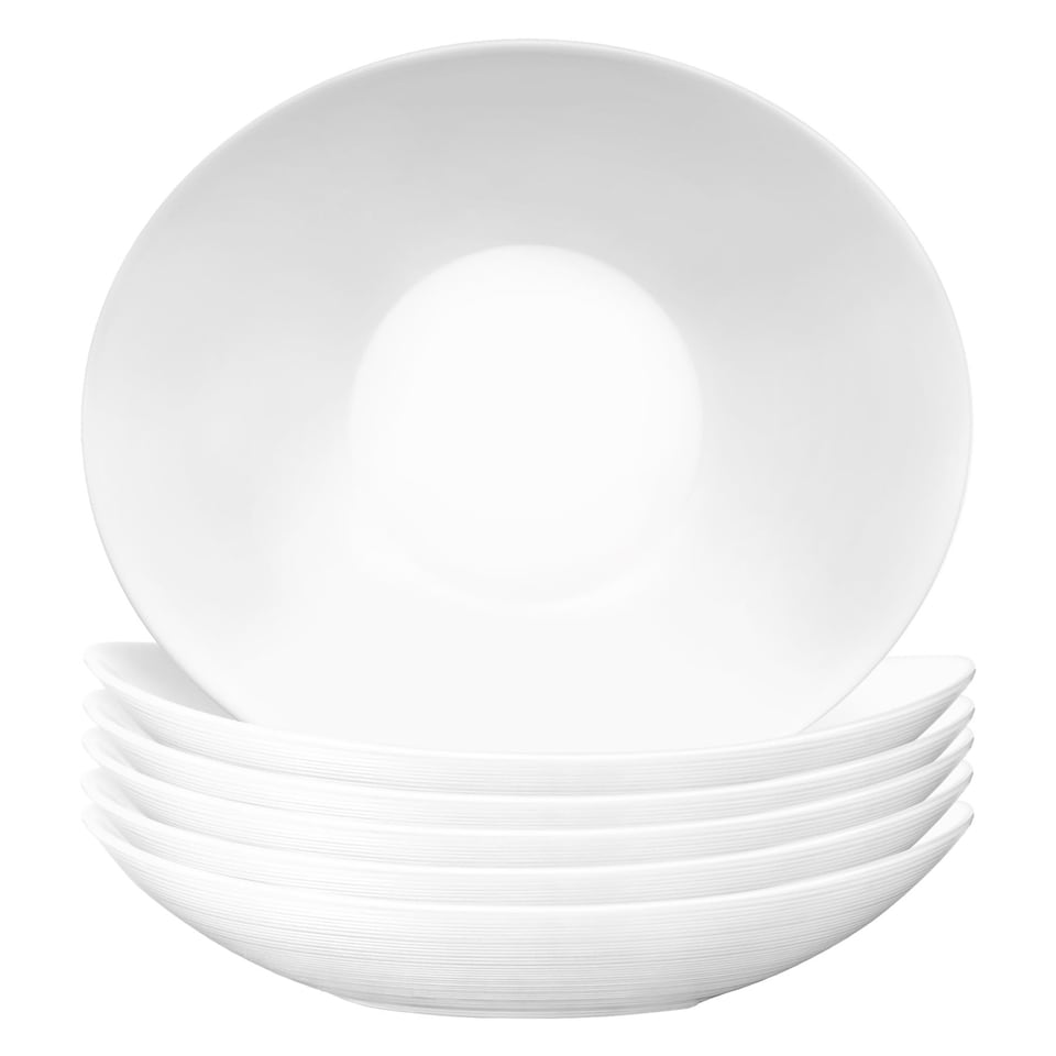 image 1 of Bormioli Rocco Prometeo Oval Glass Soup Plates - 23cm - White - Pack of 6 | White | White