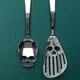 image 2 of Suck UK Stainless Steel Skull Kitchen Utensil Set